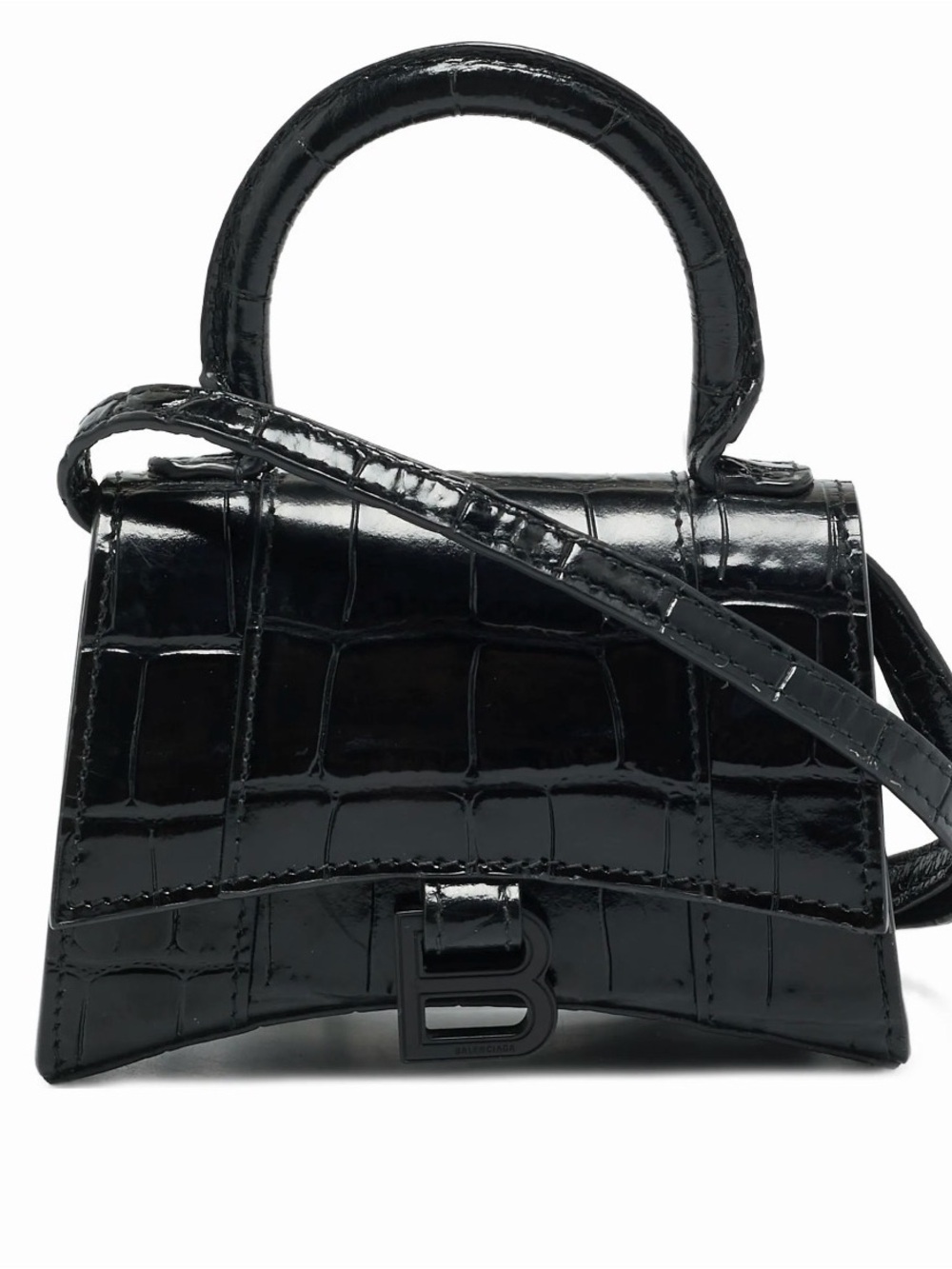 Balenciaga mini Hourglass croc-embossed tote bag